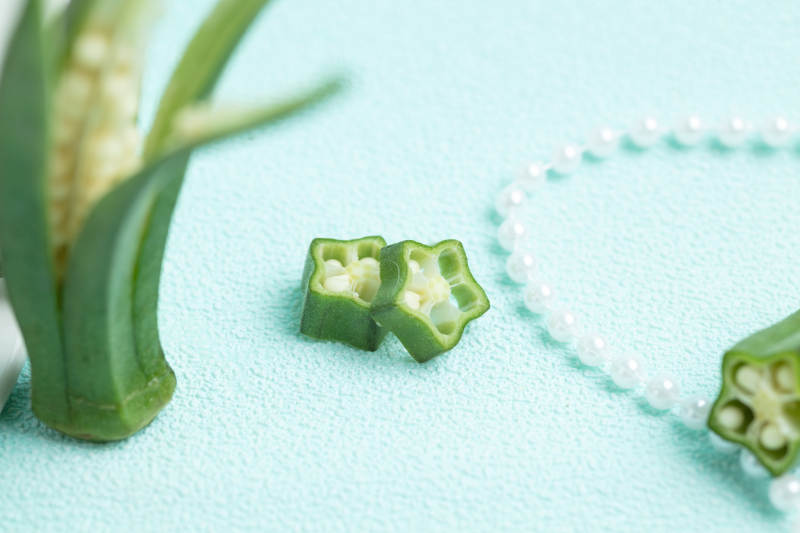 秋葵切片与珍珠链图片