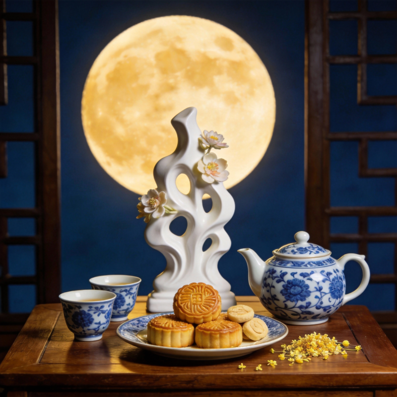 月圆中秋 茶香饼甜图片