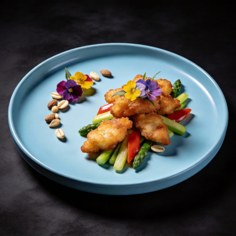 花香酥鸡配时蔬图片