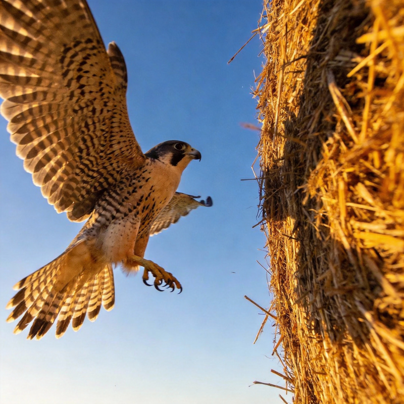 猎鹰翱翔于蓝天图片
