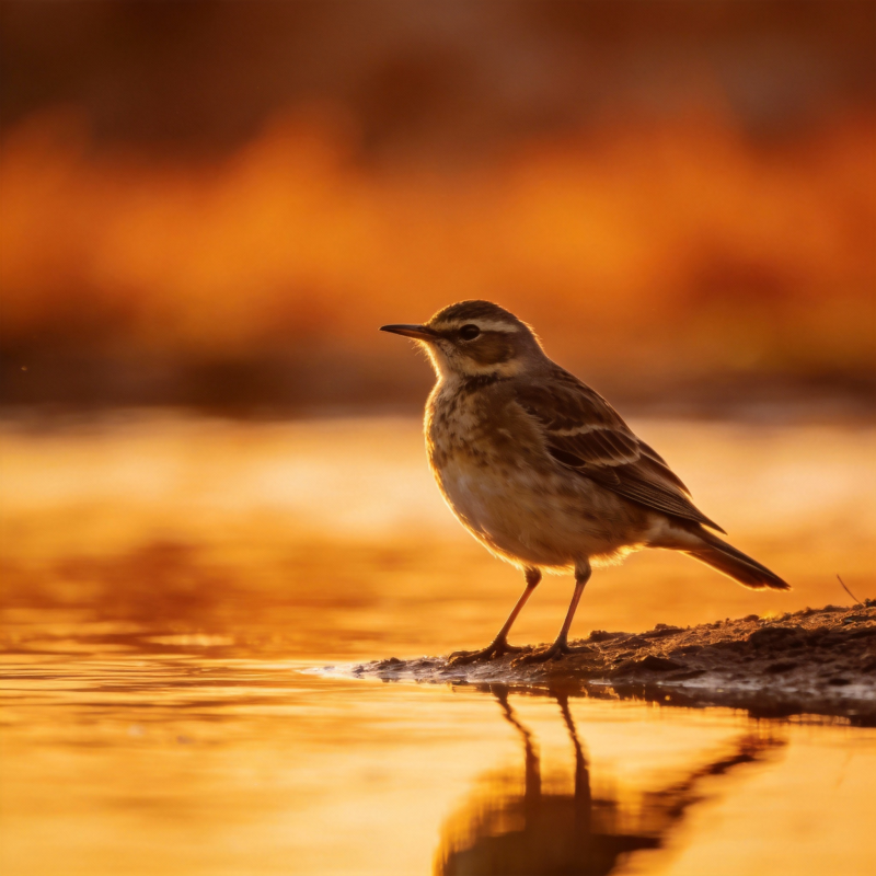 晨光中的小鸟图片