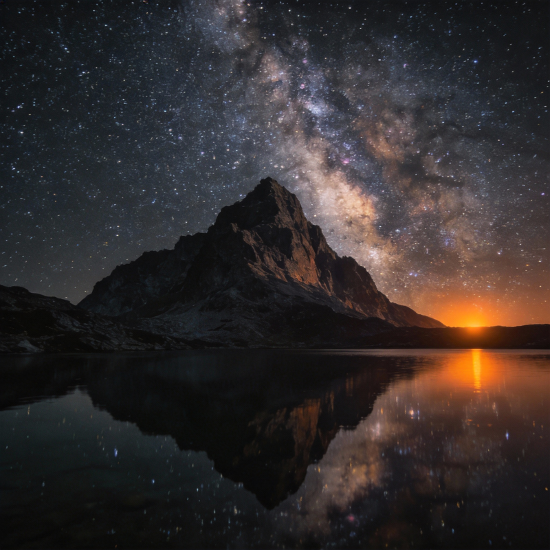 星河映山湖图片