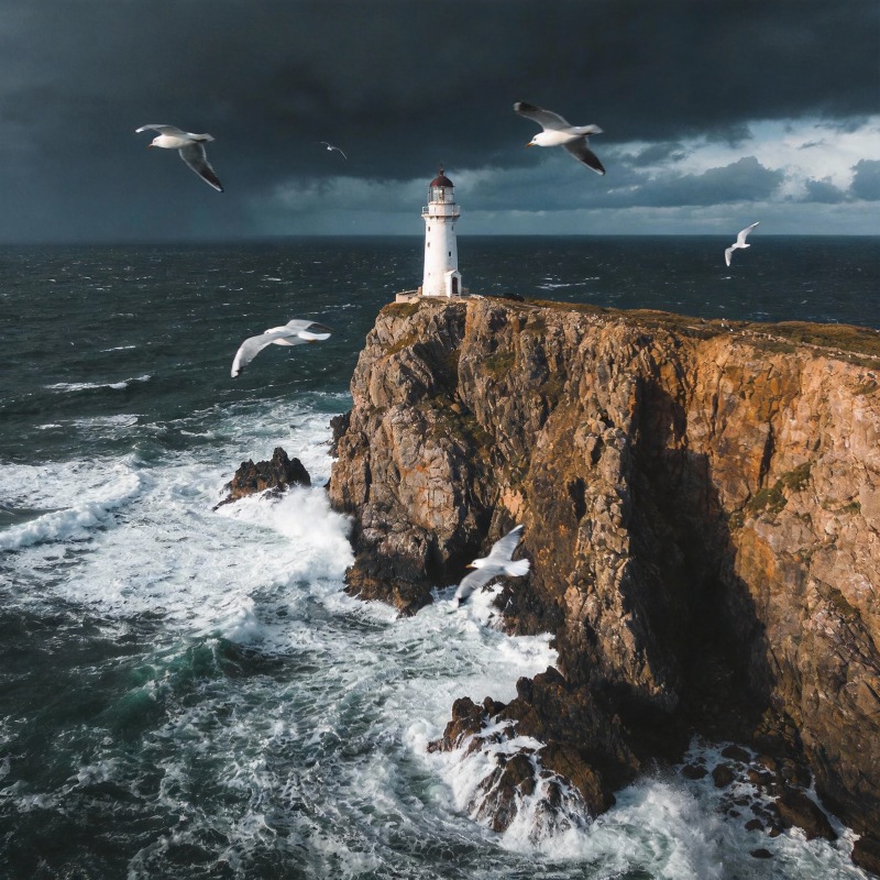 灯塔守望海天图片