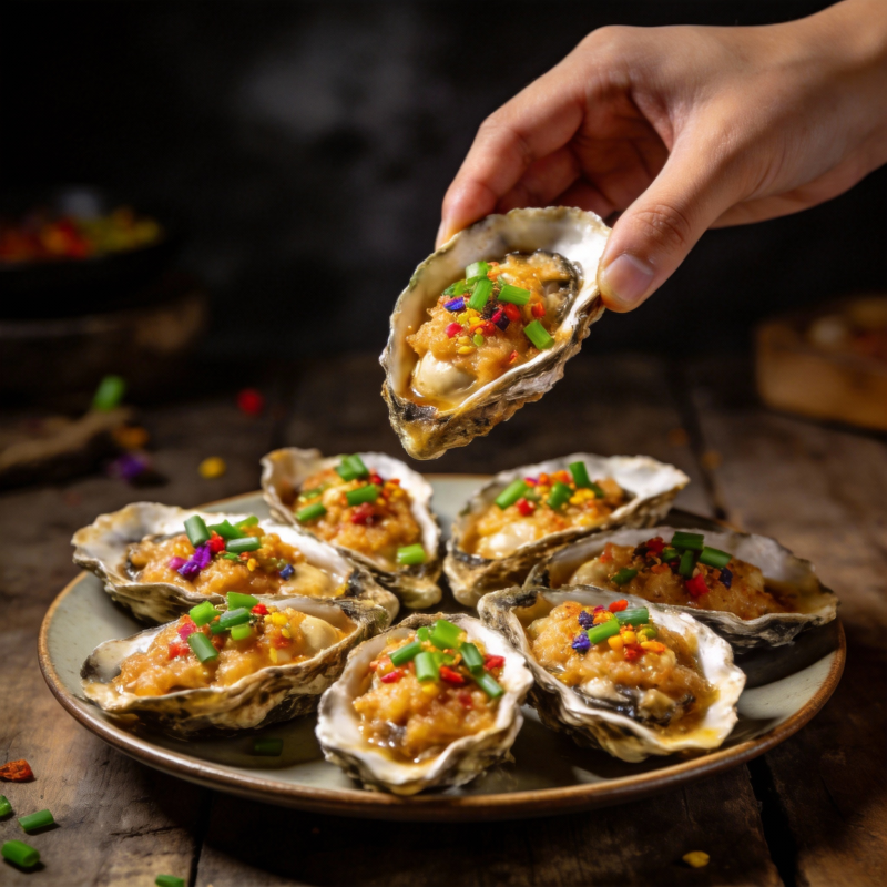 鲜美生蚝拼盘图片