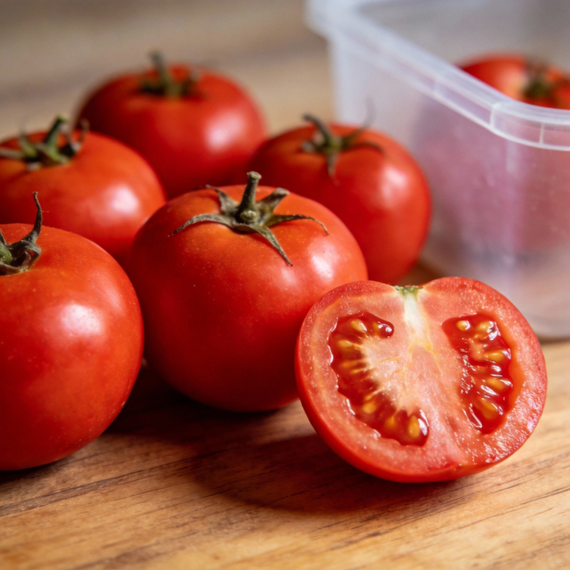 鲜红番茄切半展示图片