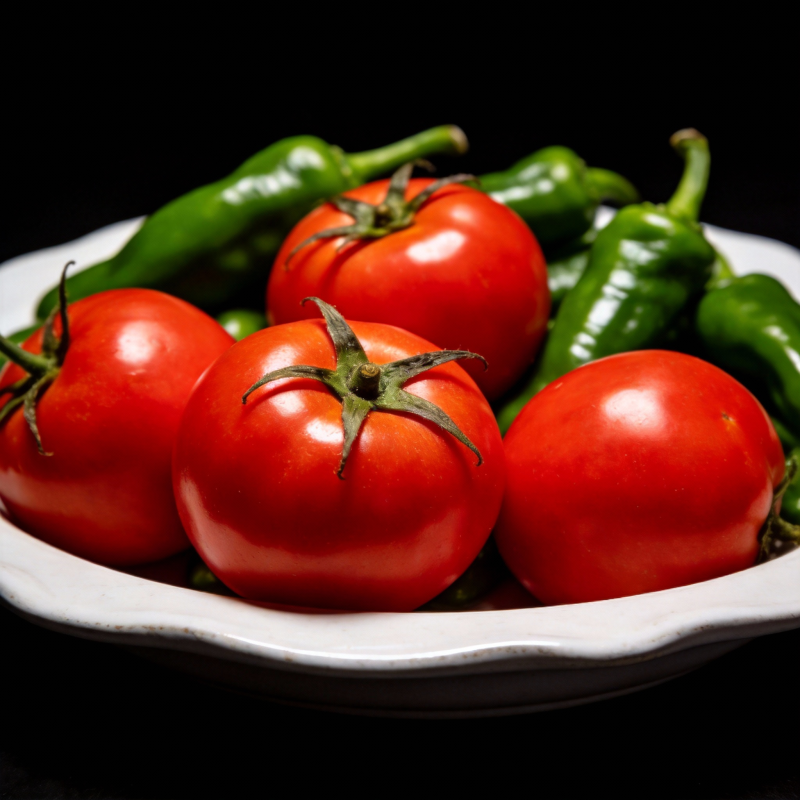 红番茄绿辣椒图片