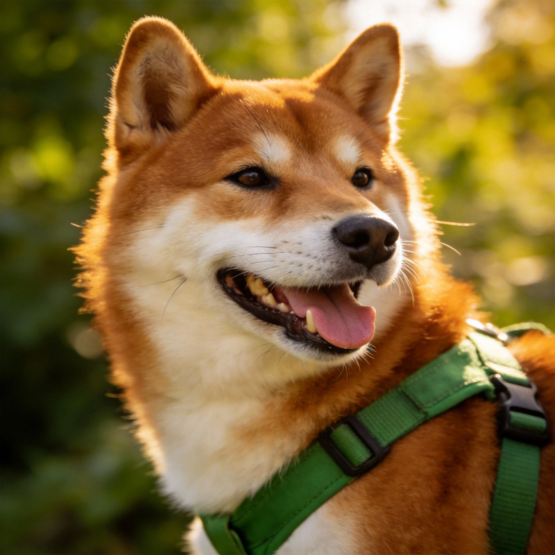 柴犬微笑迎风图片