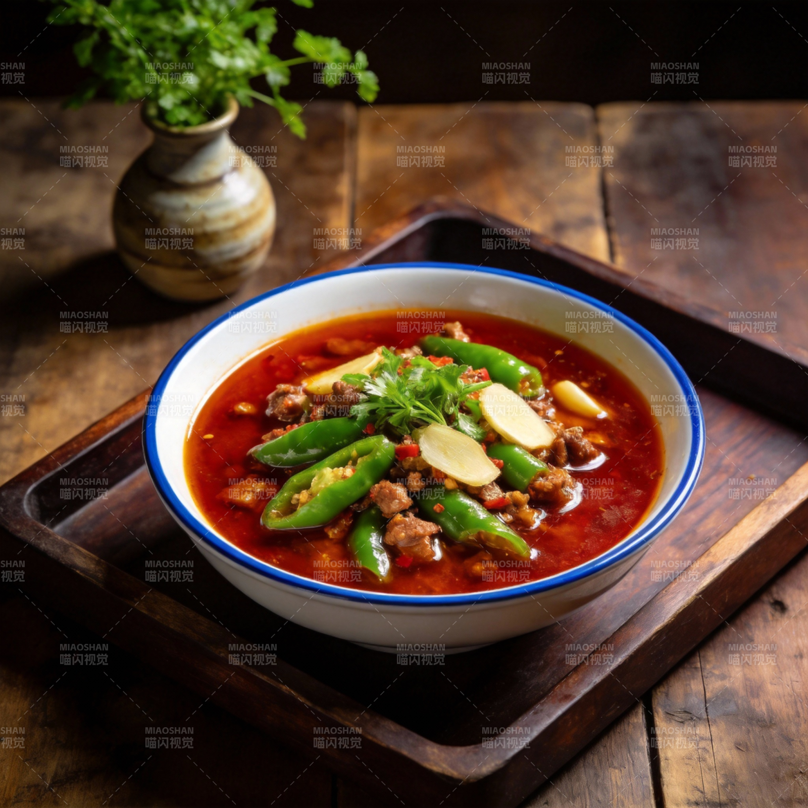 辣味青椒肉末汤图片