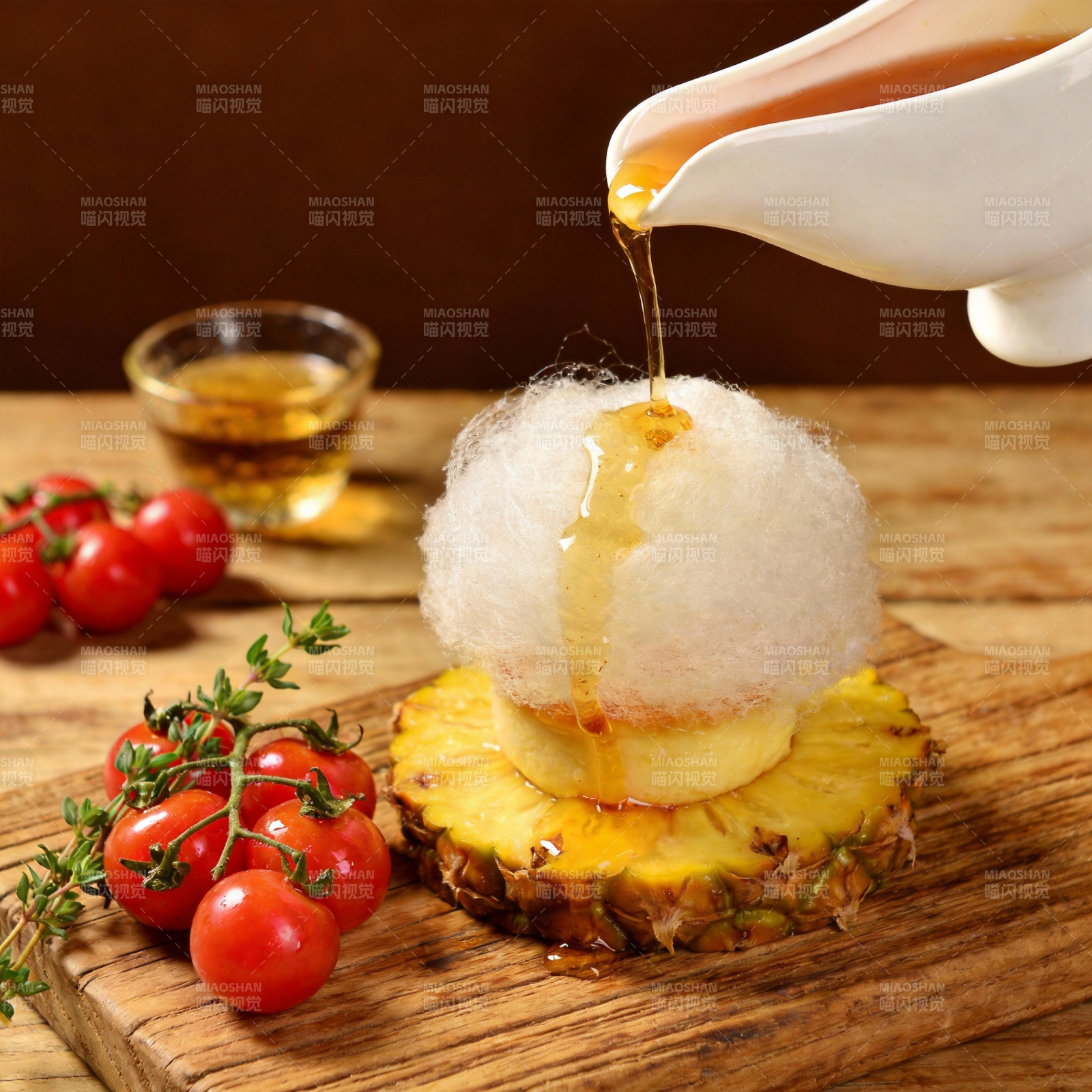 蜜淋棉花糖菠萝图片