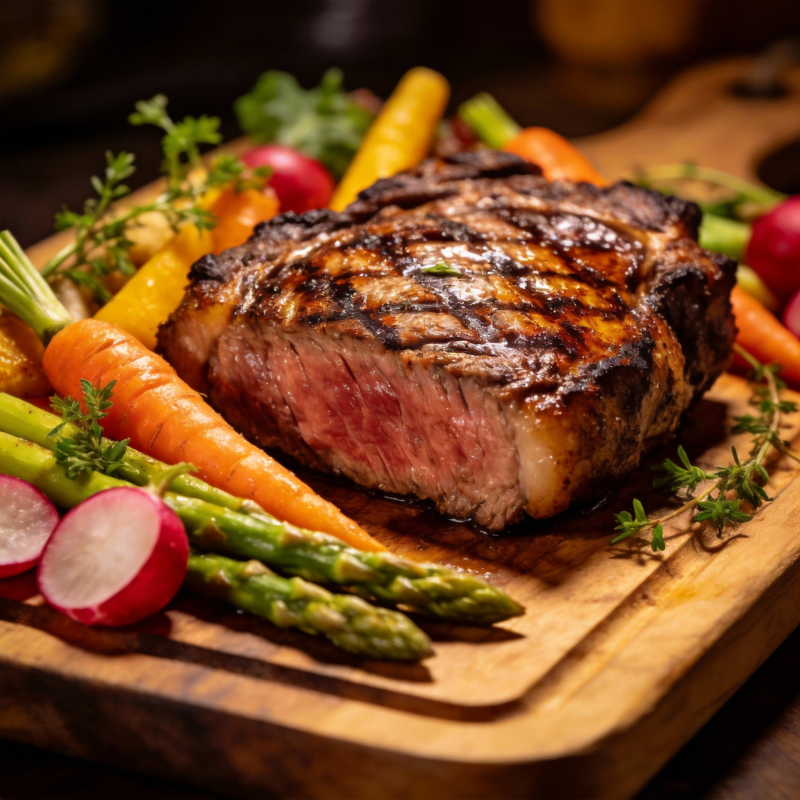 烤肉配时蔬图片