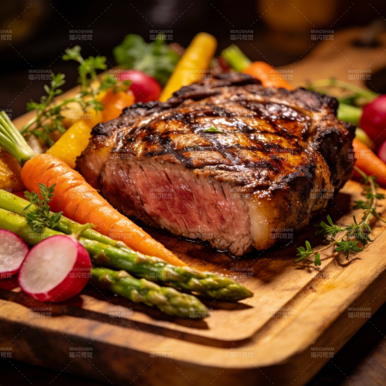 烤肉配时蔬图片