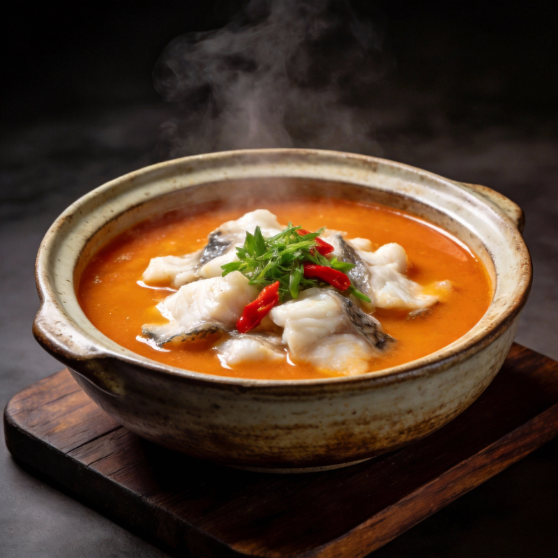热气腾腾鱼片汤图片