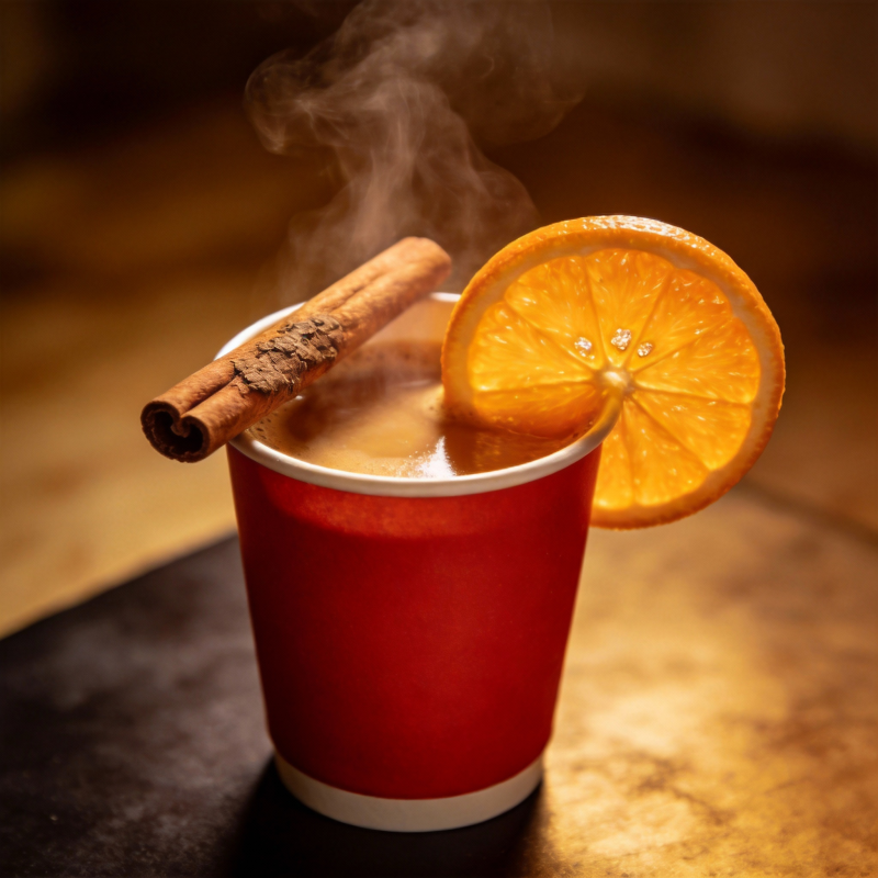 热红酒配橙片肉桂图片