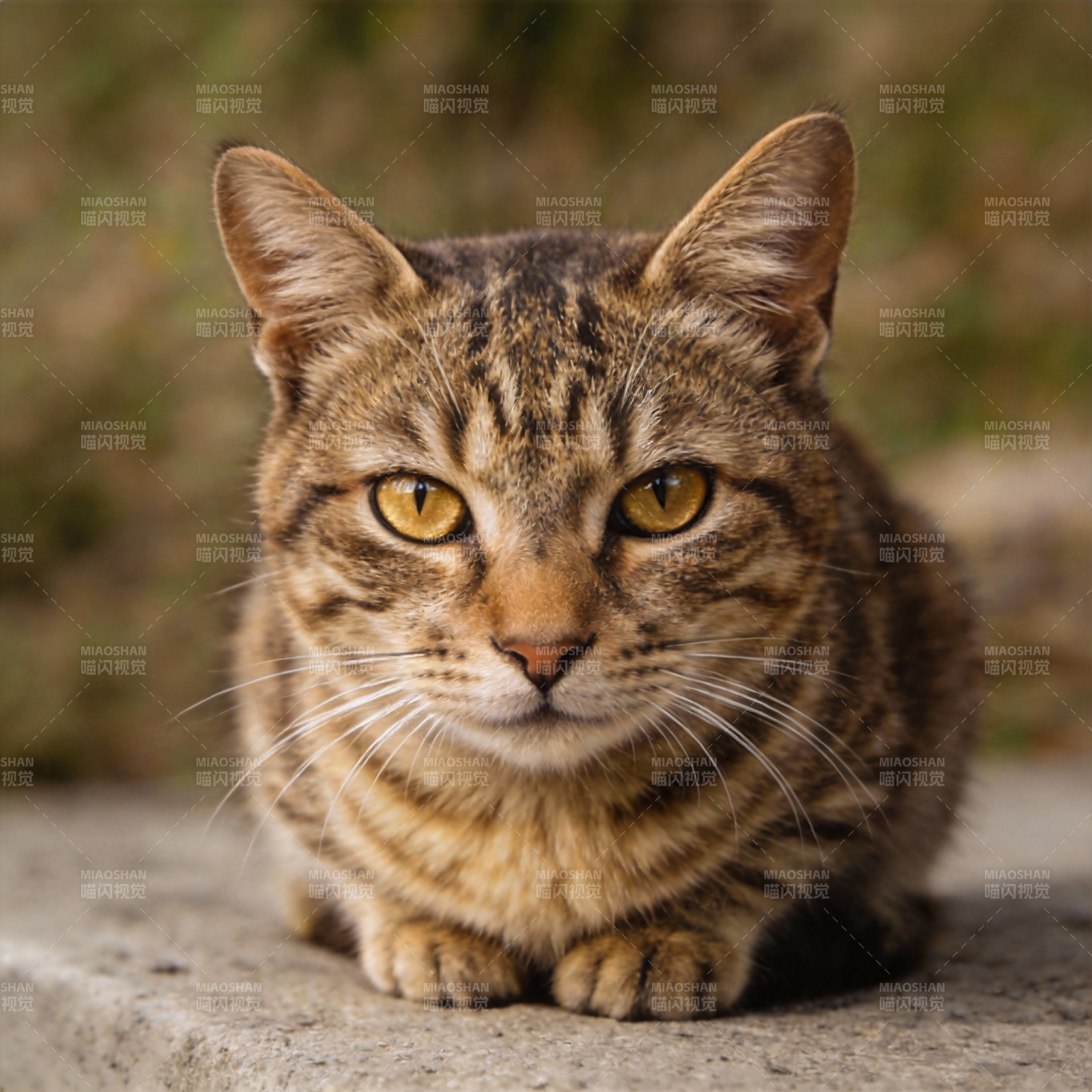 虎斑猫凝视图片