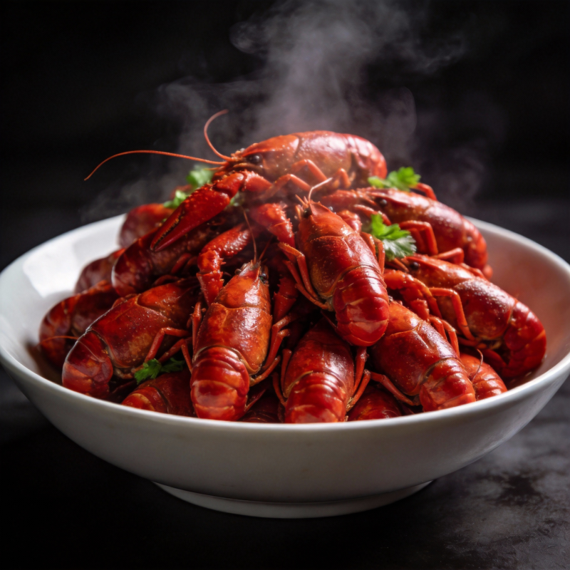 热气腾腾的小龙虾图片