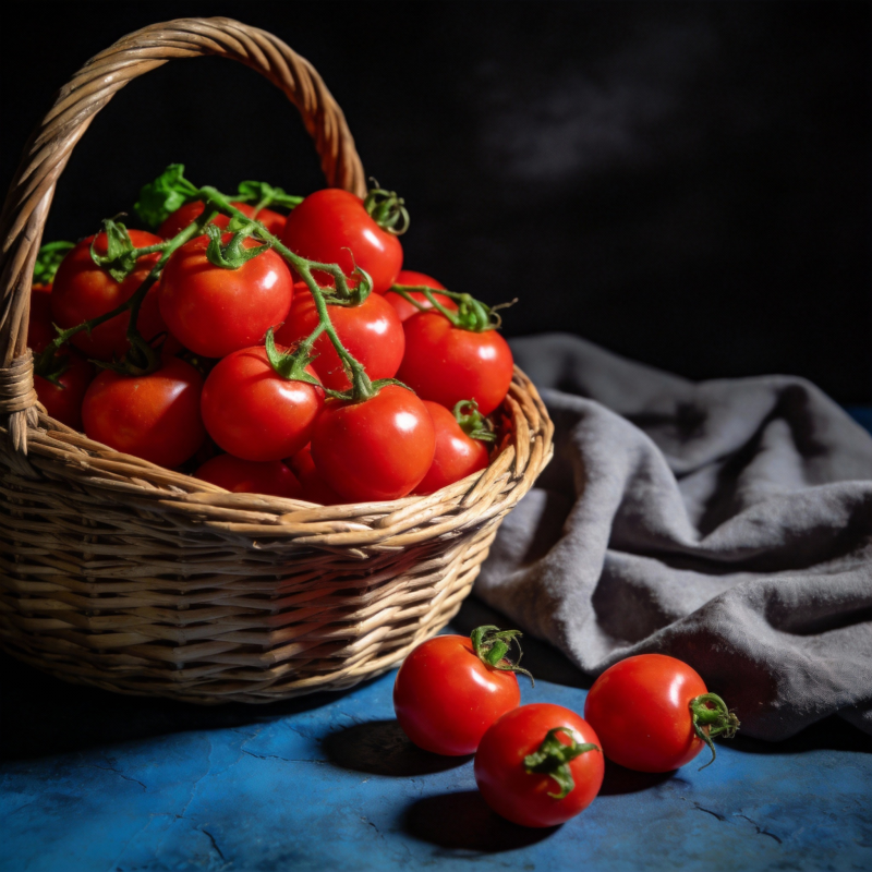 篮中红番茄图片