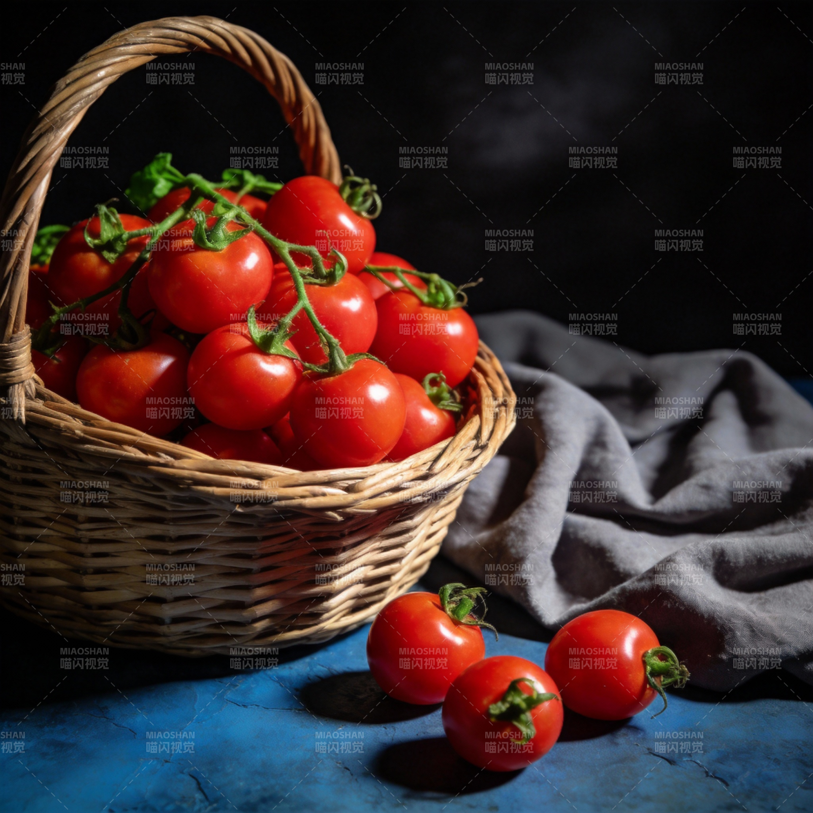 篮中红番茄图片