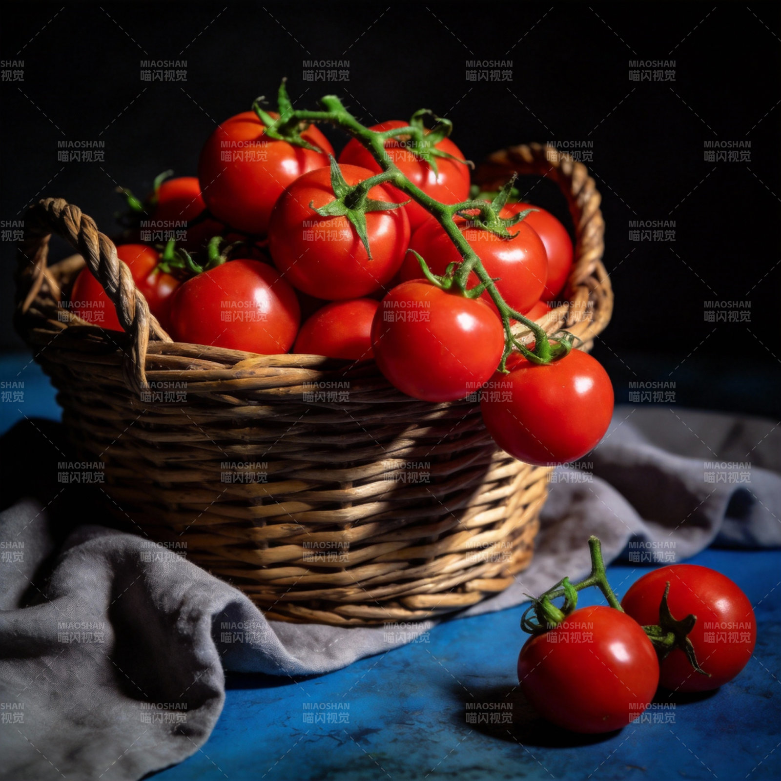 篮中红番茄图片
