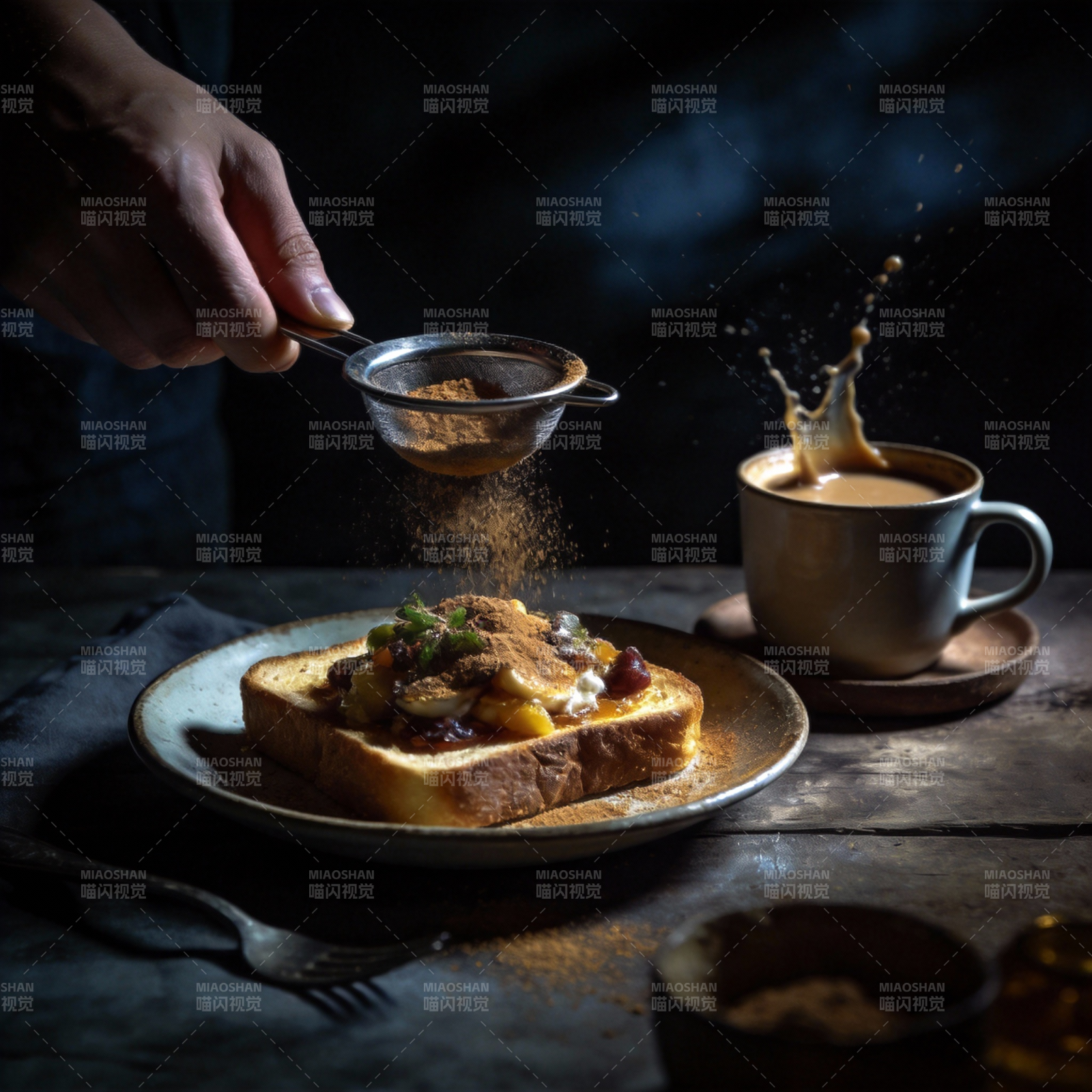 香醇吐司配咖啡图片