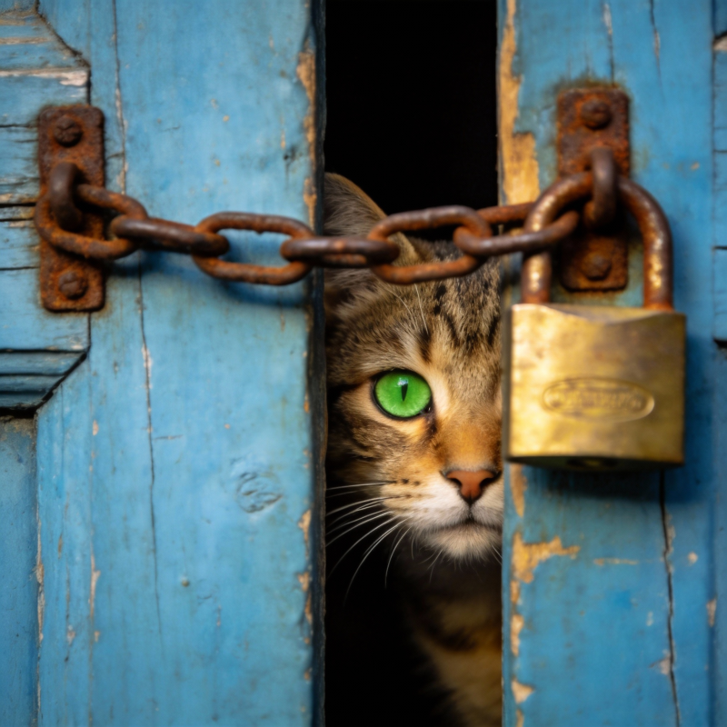 猫眼窥门锁图片