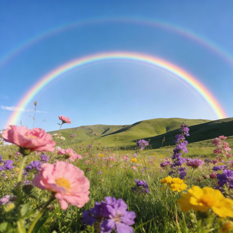 彩虹花海图片