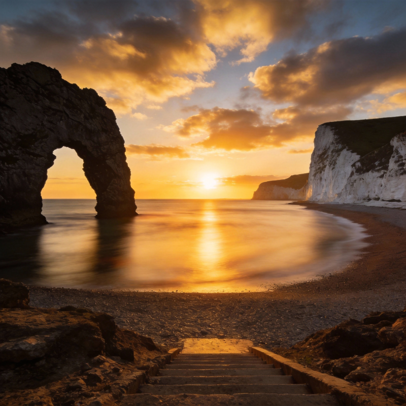 日落拱门美景图片
