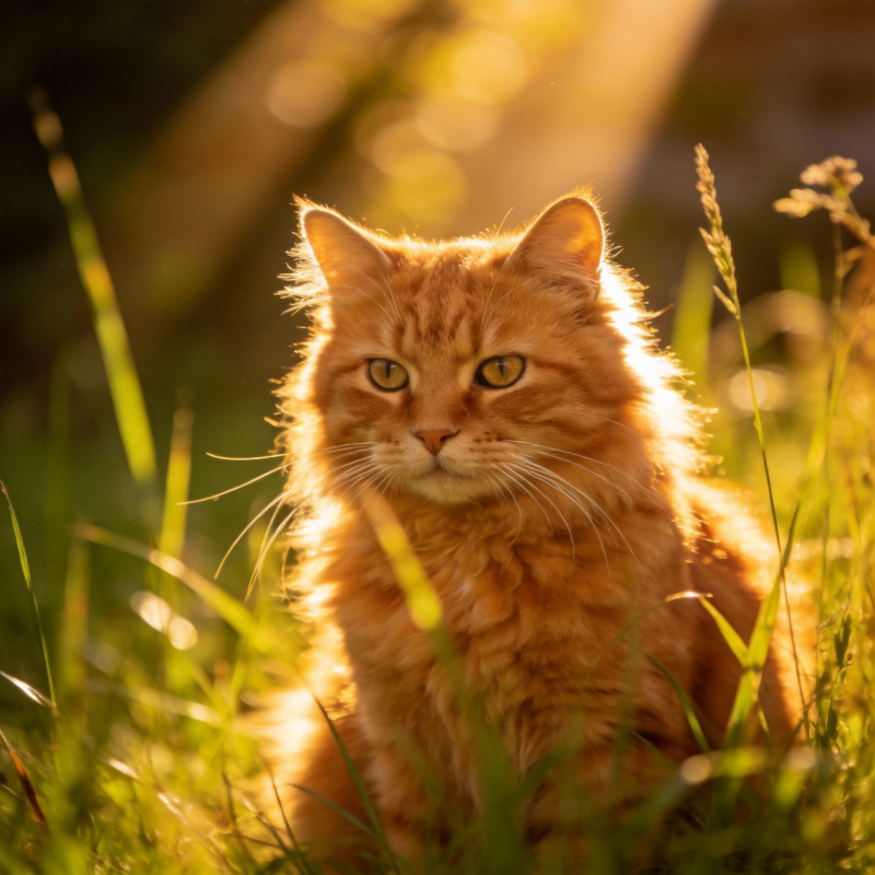 金猫草间凝视图片
