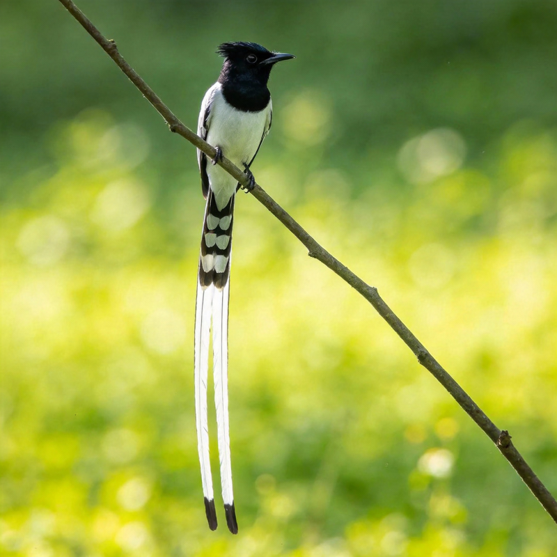 寿带鸟栖枝头图片