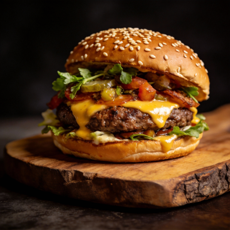 美味芝士汉堡图片