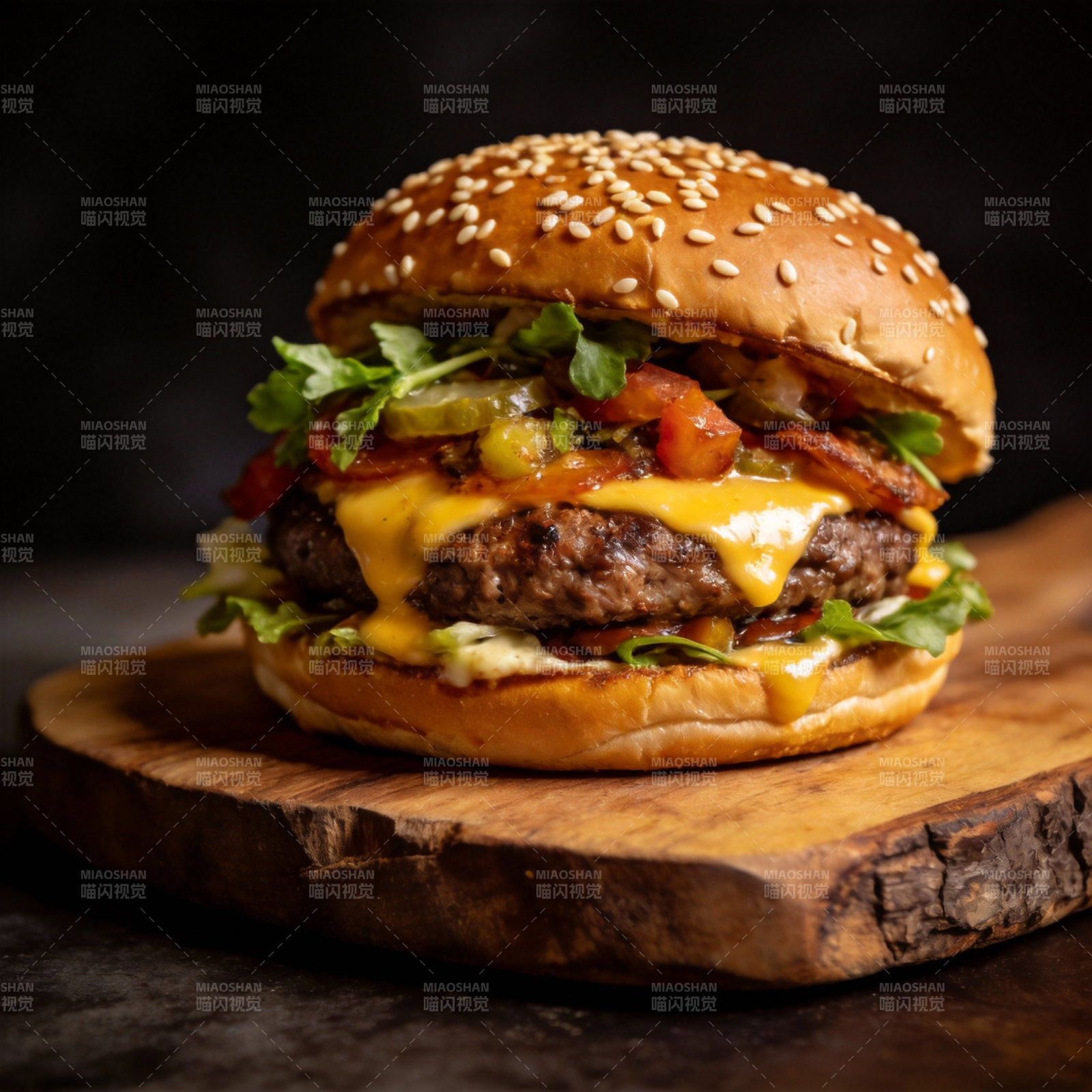 美味芝士汉堡图片
