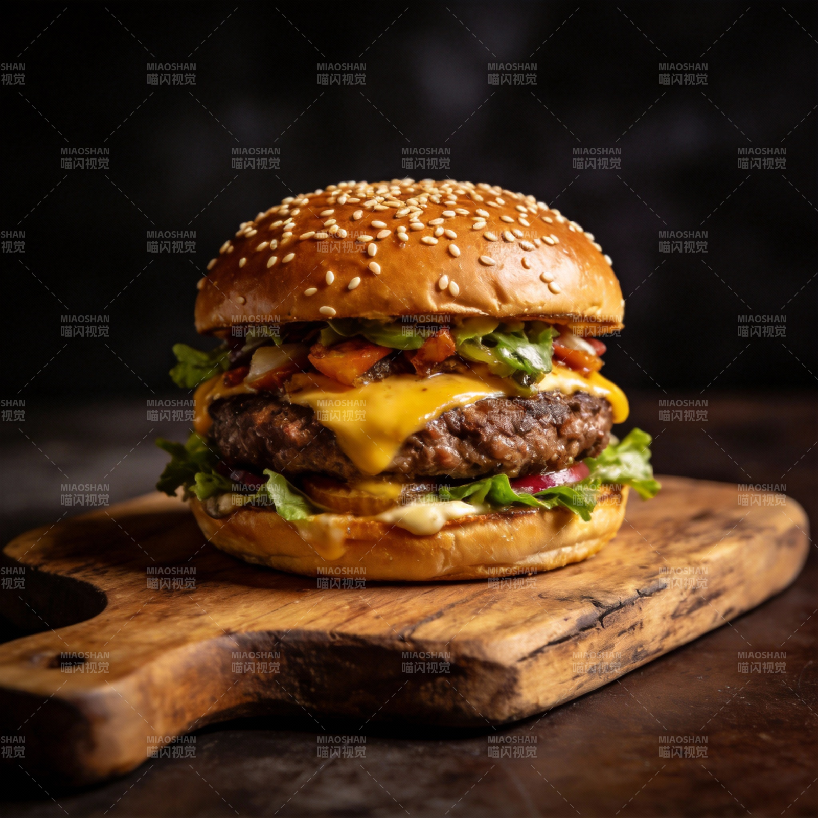 美味芝士汉堡图片