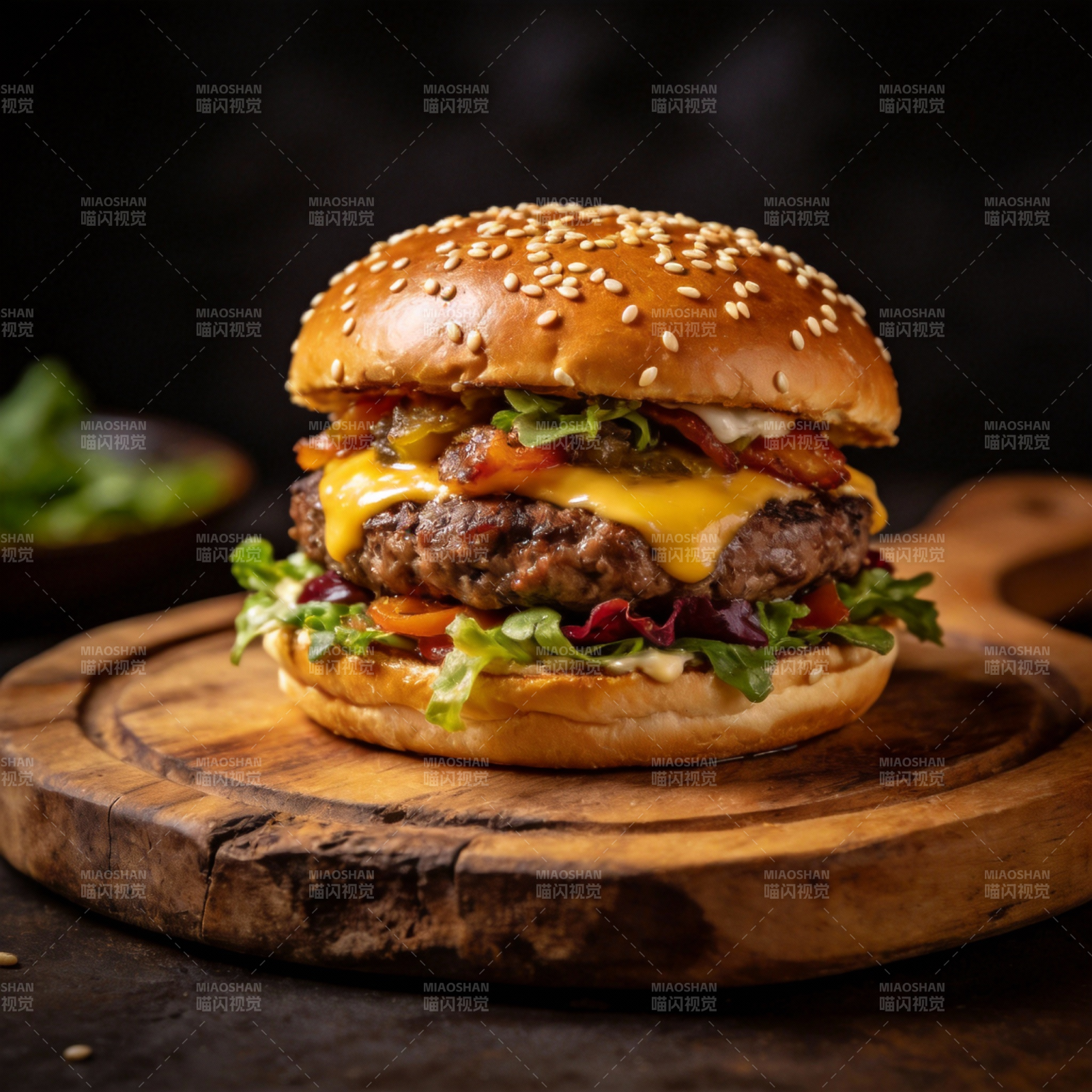 美味汉堡特写图片