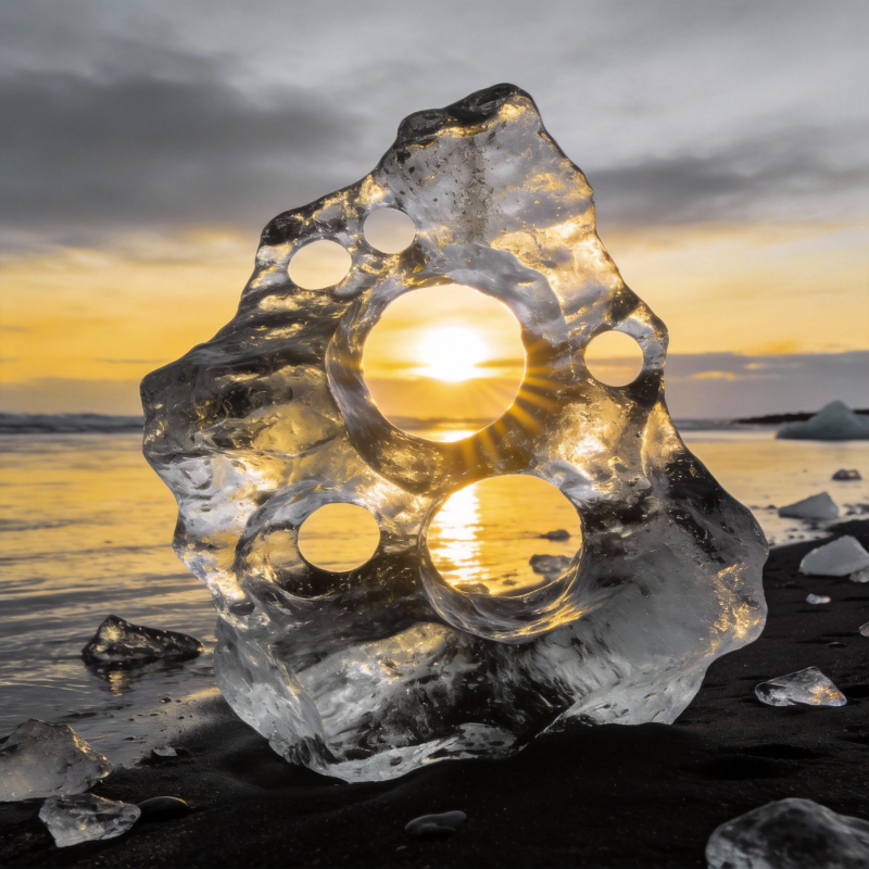 冰晶映日图片