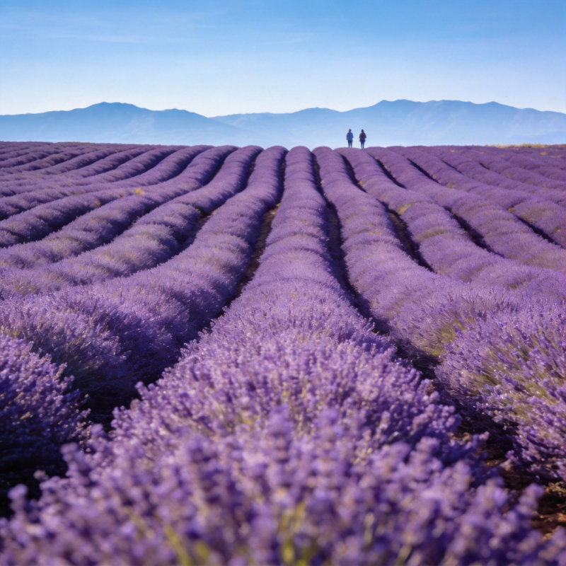 薰衣草田行者图片