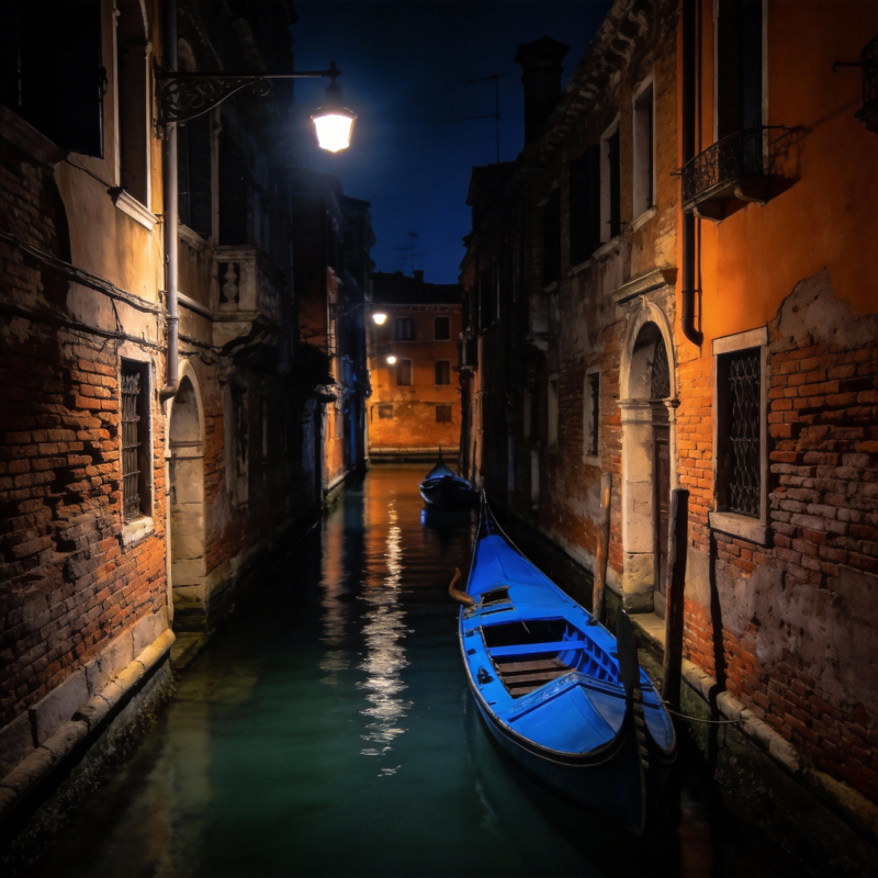 夜泊威尼斯水巷图片