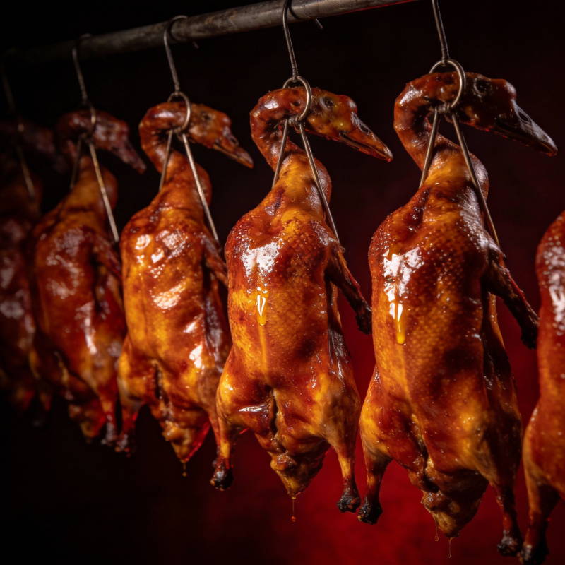烤鸭悬挂 油光闪闪图片