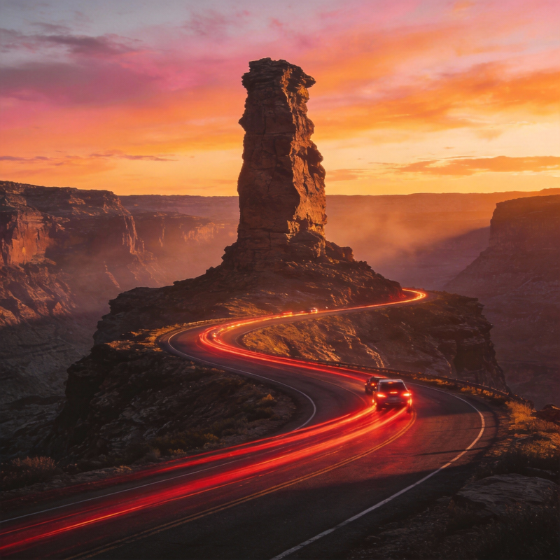 日落峡谷公路图片