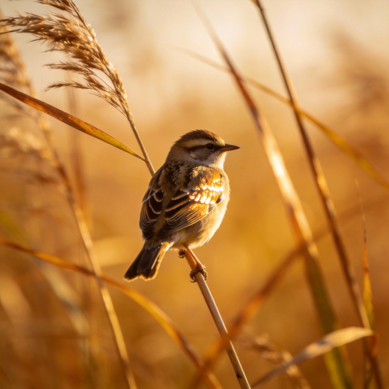 芦苇丛中的小鸟图片