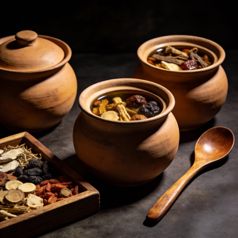 陶罐养生汤料图片