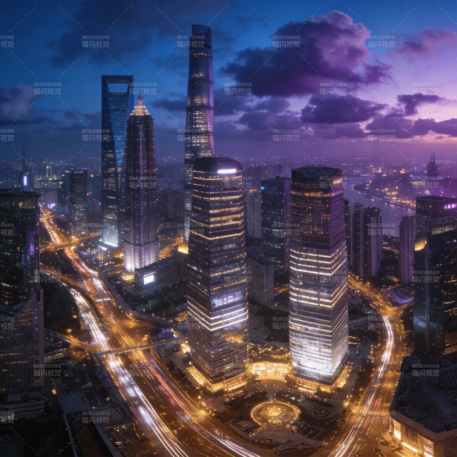 上海夜景璀璨图片