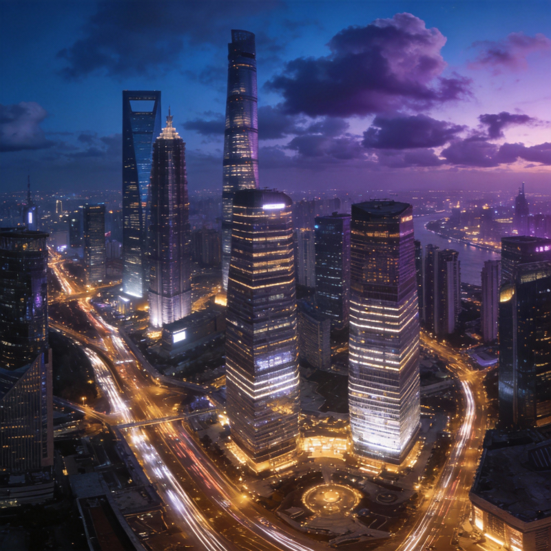 上海夜景璀璨图片