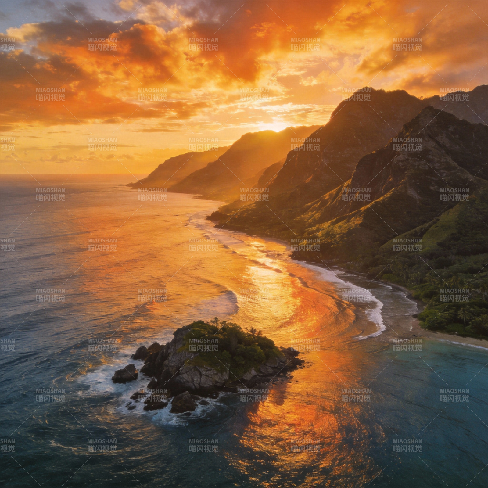 日落海岸美景图片