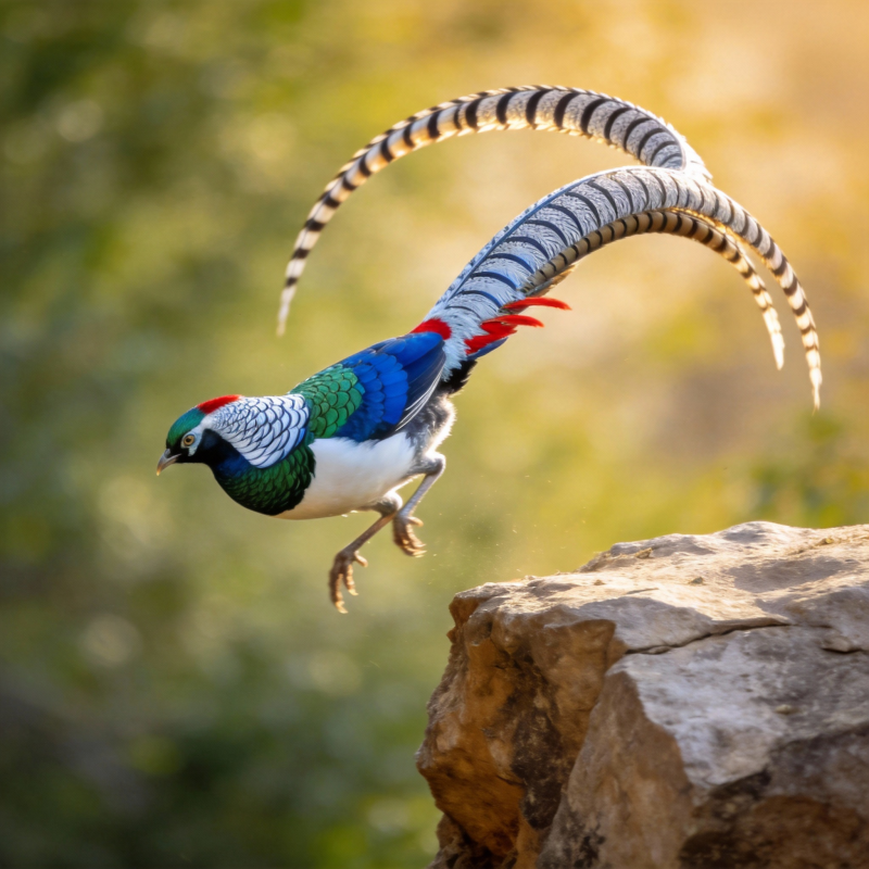 长尾雉跃岩图片