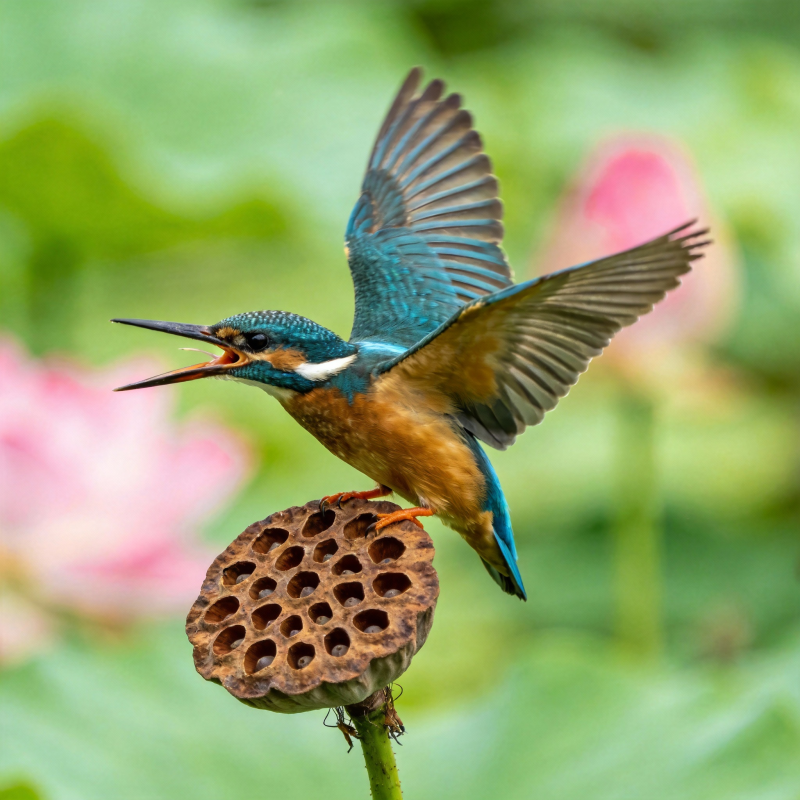 翠鸟捕食瞬间图片