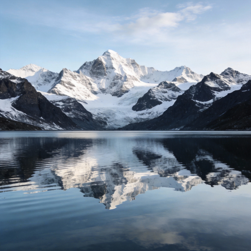 雪山倒影湖中图片