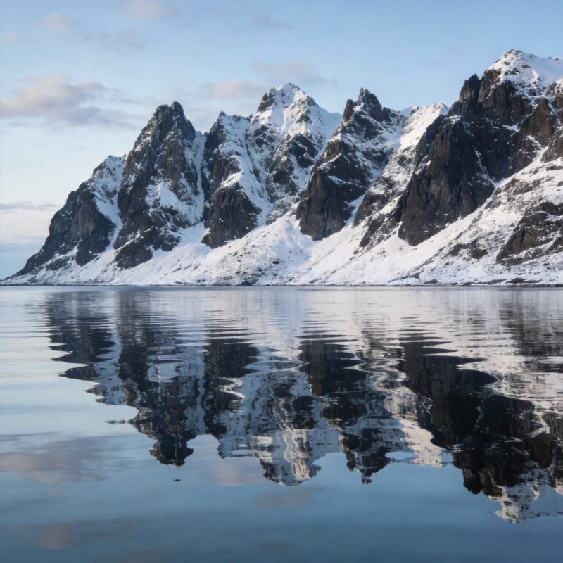 雪山倒影湖中图片