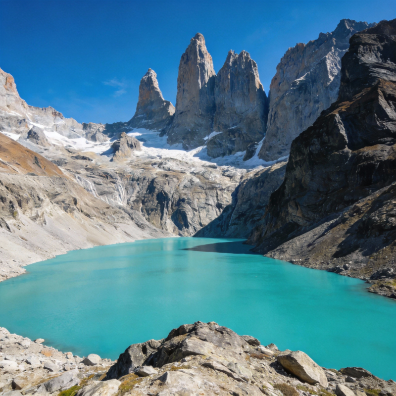 碧湖映雪山图片