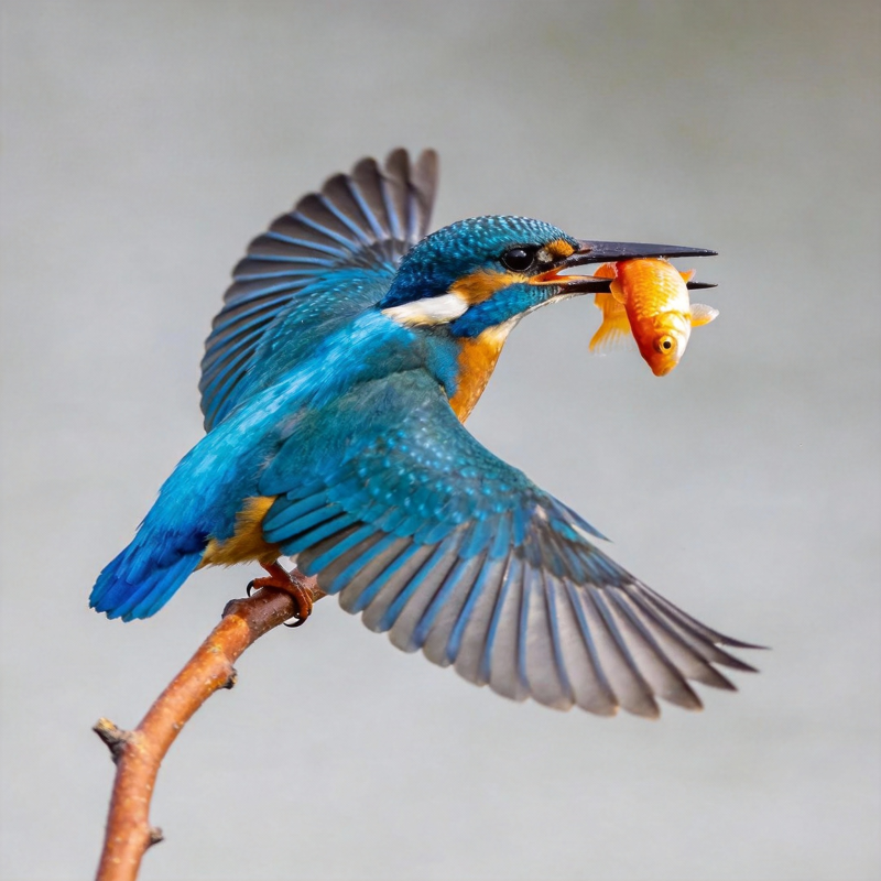 翠鸟捕鱼瞬间图片