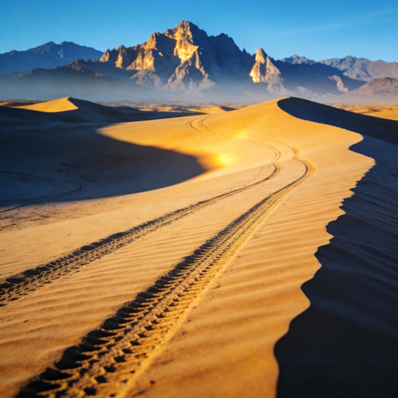 沙漠孤影 山峦远眺图片