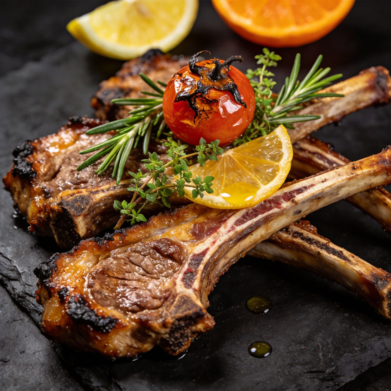 香煎羊排配橙香图片